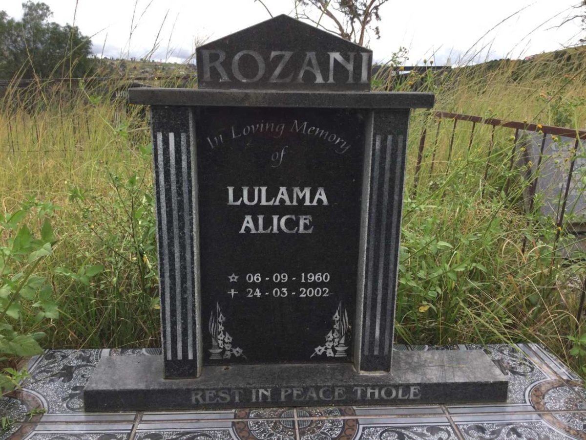 ROZANI Lulama Alice 1960-2002