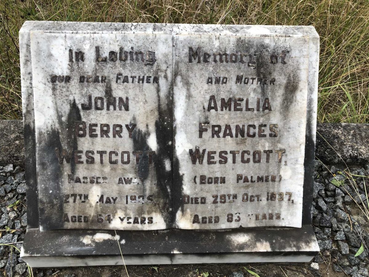 WESTCOTT John Berry -1935  &amp; Amelia Frances PALMER -1937