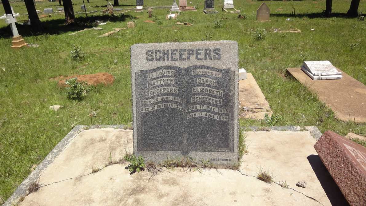 SCHEEPERS Matthew 1846-1936 &amp; Sarah Elizabeth 1859-1944