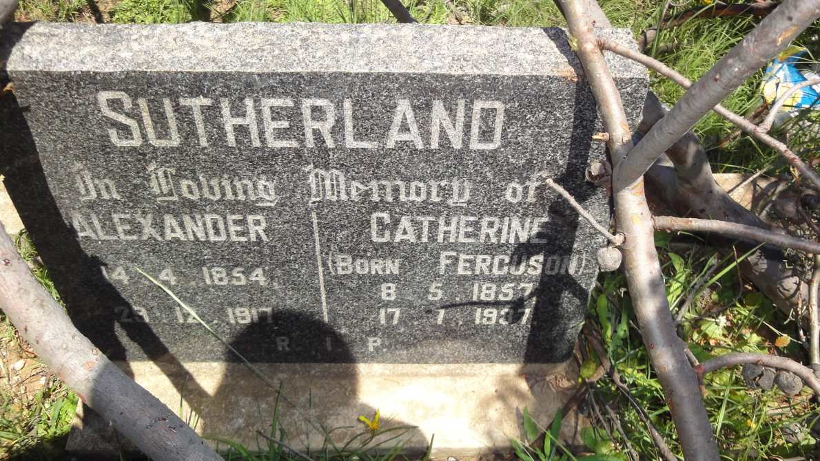SUTHERLAND Alexander 1854-1917 &amp; Catherine FURGUSON 1857-1937