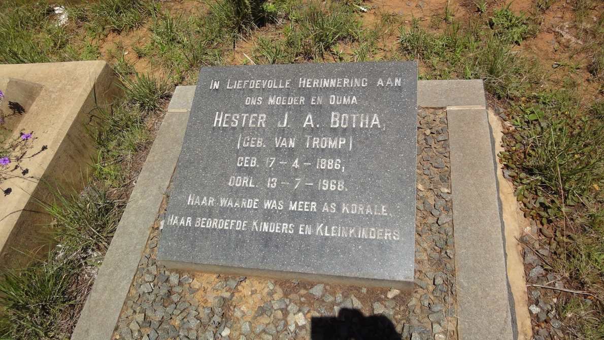 BOTHA Hester J.A. nee VAN TROMP 1886-1968