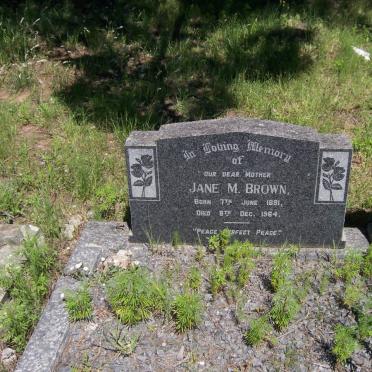 BROWN Jane M. 1891-1964