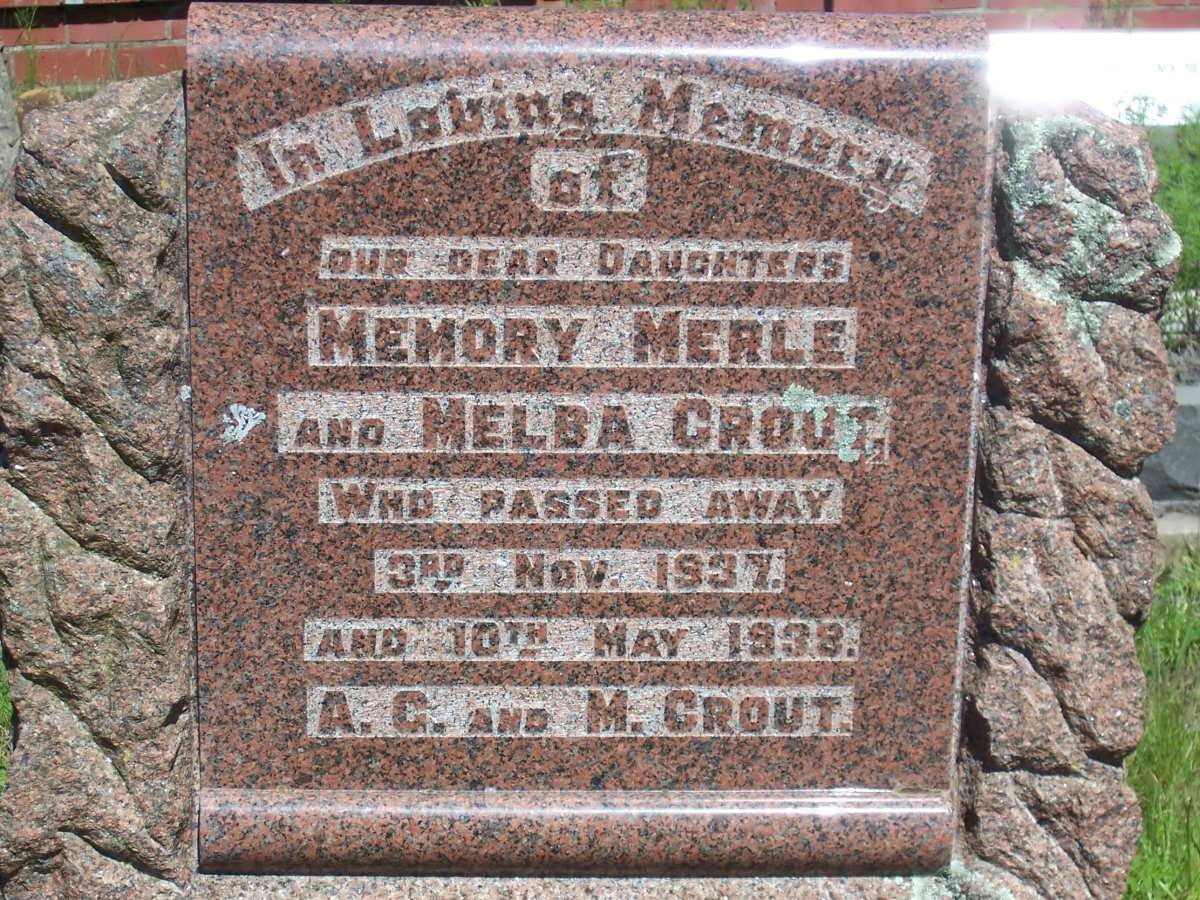 CROUT Memory Merle -1937 &amp; CROUT Melba -1938