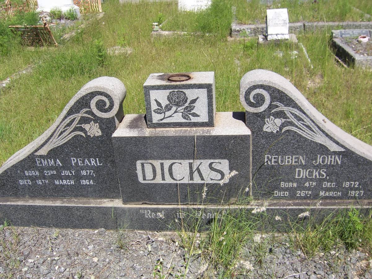 DICKS Reuben John 1872-1927 &amp; Emma Pearl 1877-1964