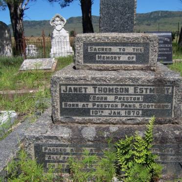 ESTMENT Janet Thomson nee PRESTON 1870-1941