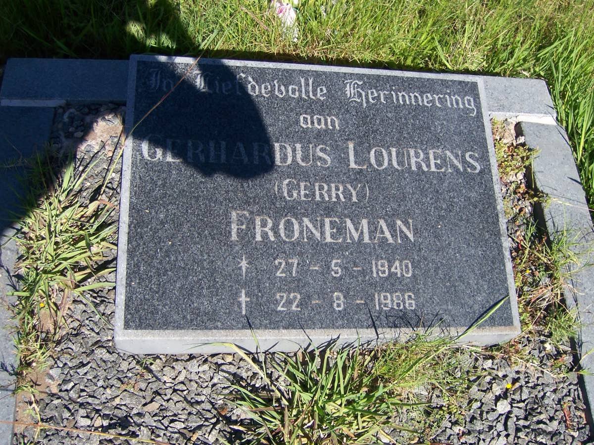 FRONEMAN Gerhardus Lourens 1940-1986