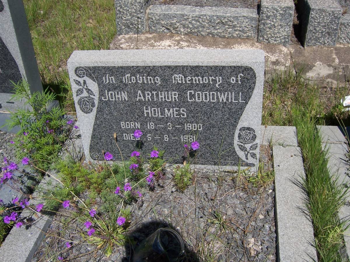 HOLMES John Arthur Goodwill 1900-1981