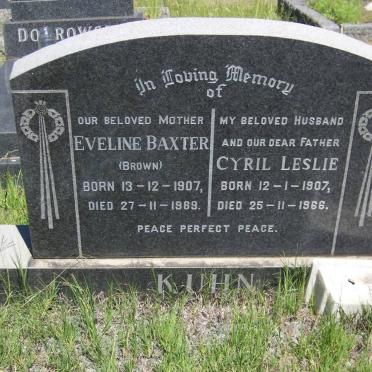 KUHN Cyril Leslie 1907-1966 &amp; Eveline Baxter BROWN 1907-1989