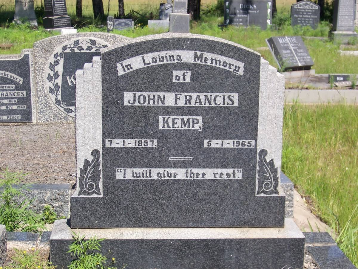 KEMP John Francis 1897-1965 &amp; Clariss Mabel BROWN 1894-1947