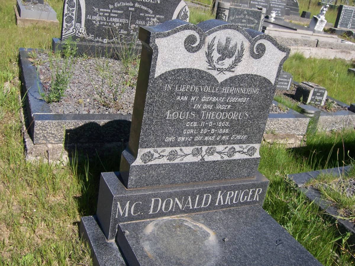 KRUGER Louis Theodorus McDonald 1903-1956