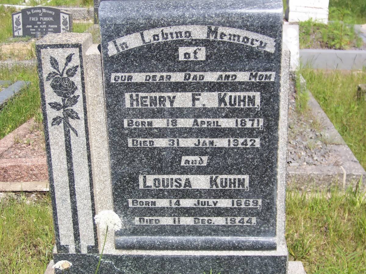 KUHN Henry F. 1871-1942 &amp; Louisa 1869-1944