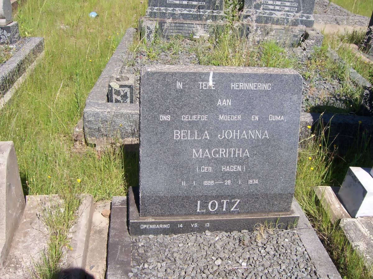 LOTZ Bella Johanna Magritha nee HAGEN 1898-1974