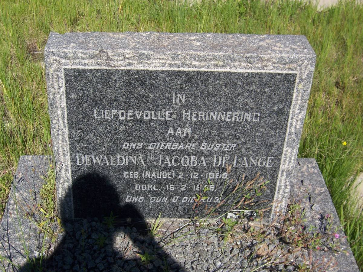 LANGE Dewaldina Jacoba, de nee NAUDE 188?-1956
