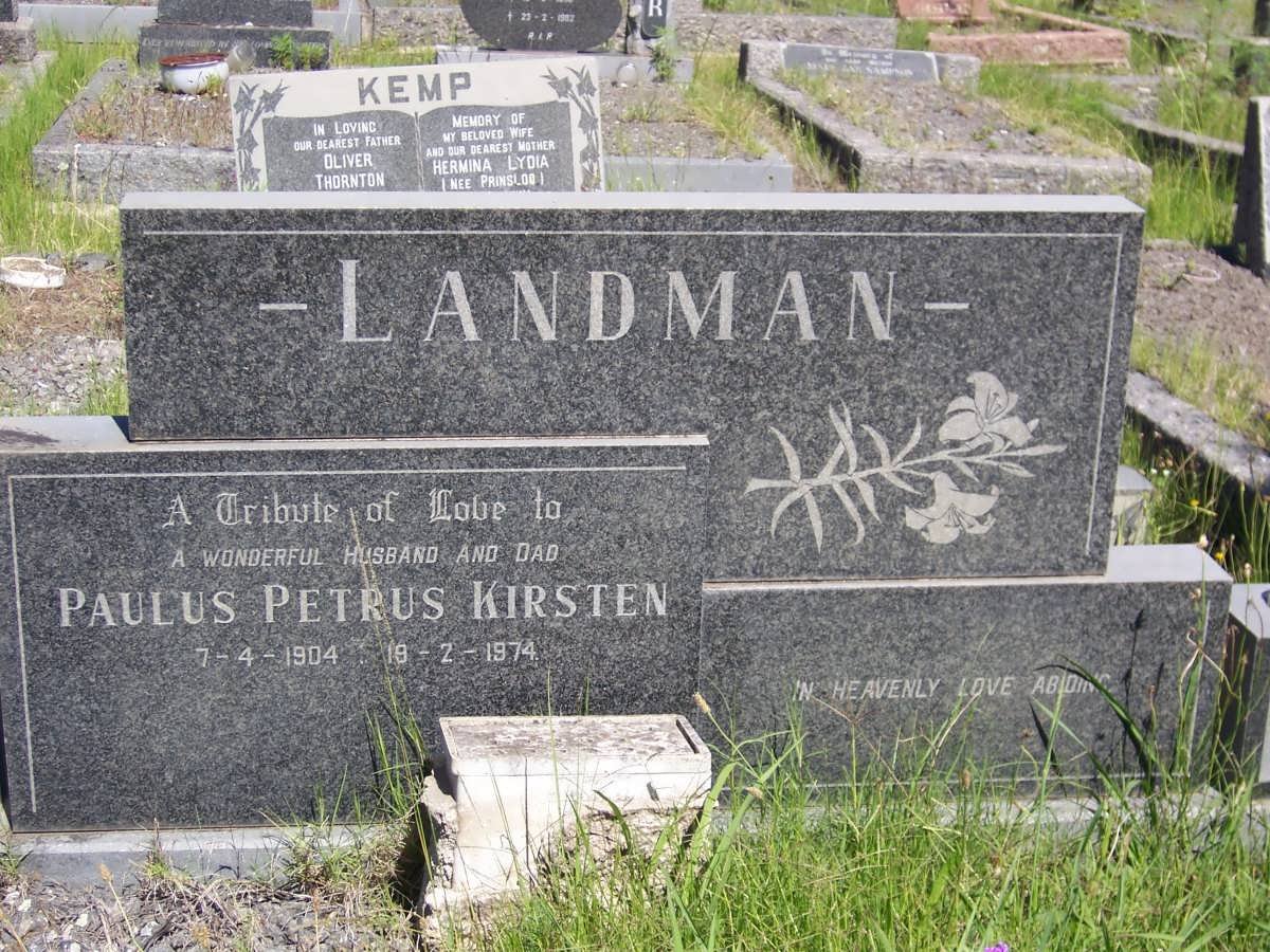 LANDMAN Paulus Petrus Kirsten 1904-1974