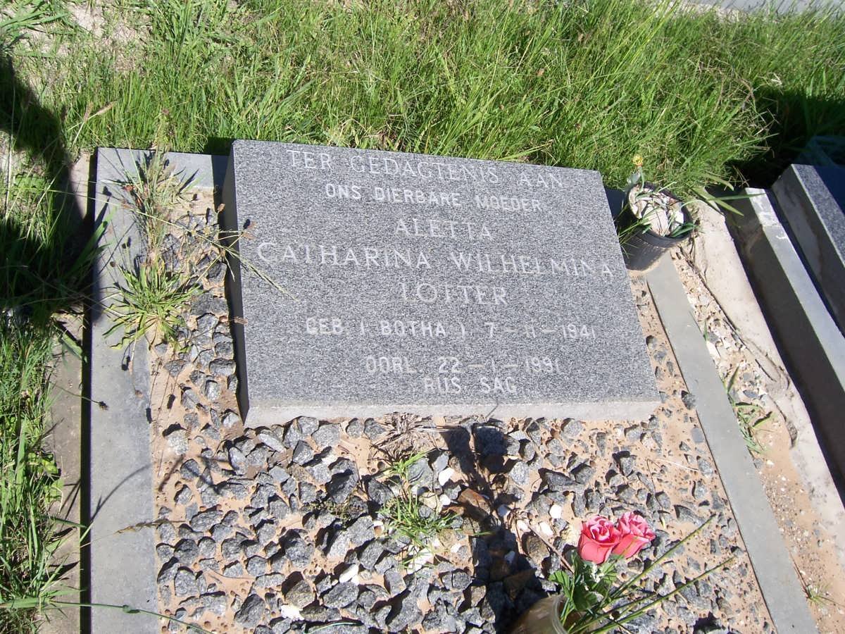 LOTTER Aletta Catharina Wilhelmina nee BOTHA 1941-1991