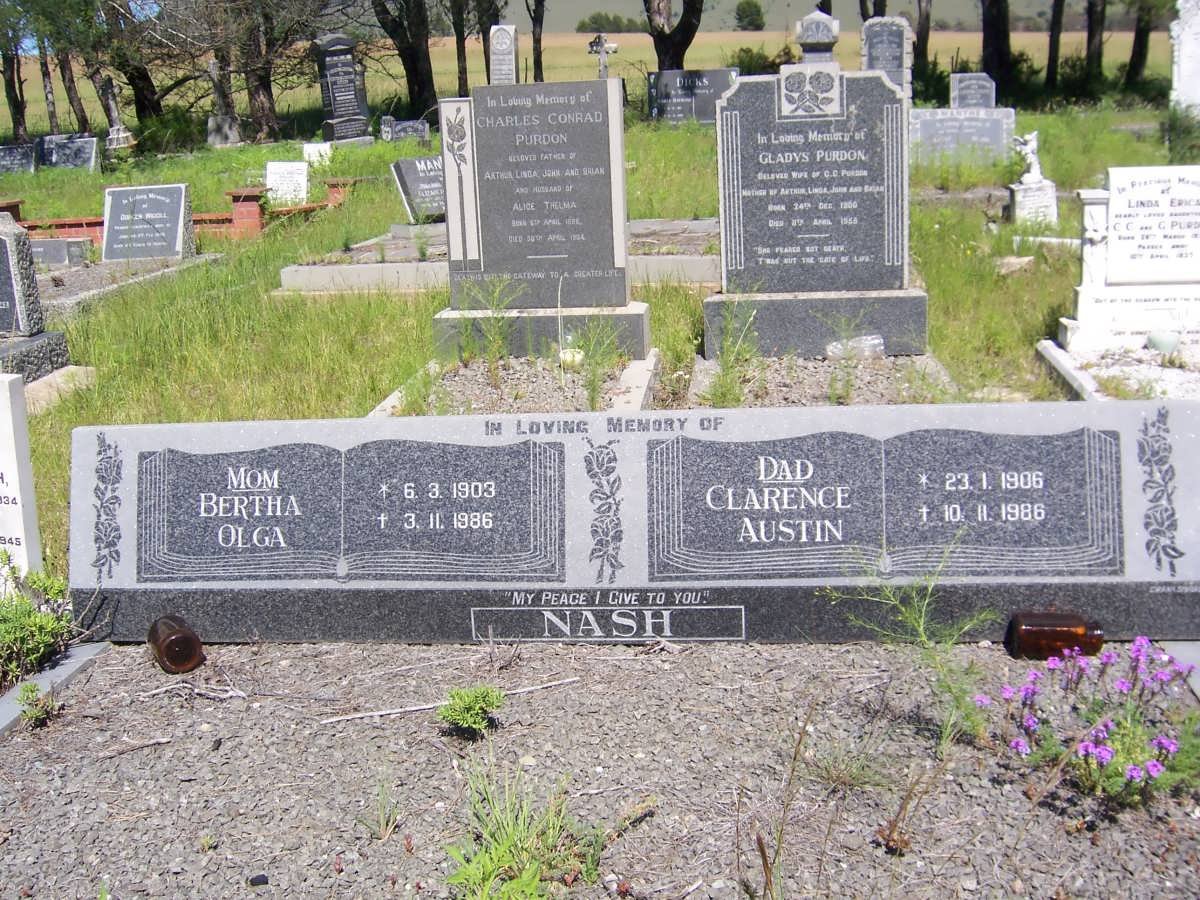 NASH Clarence Austin 1906-1986 &amp; Bertha Olga 1903-1986