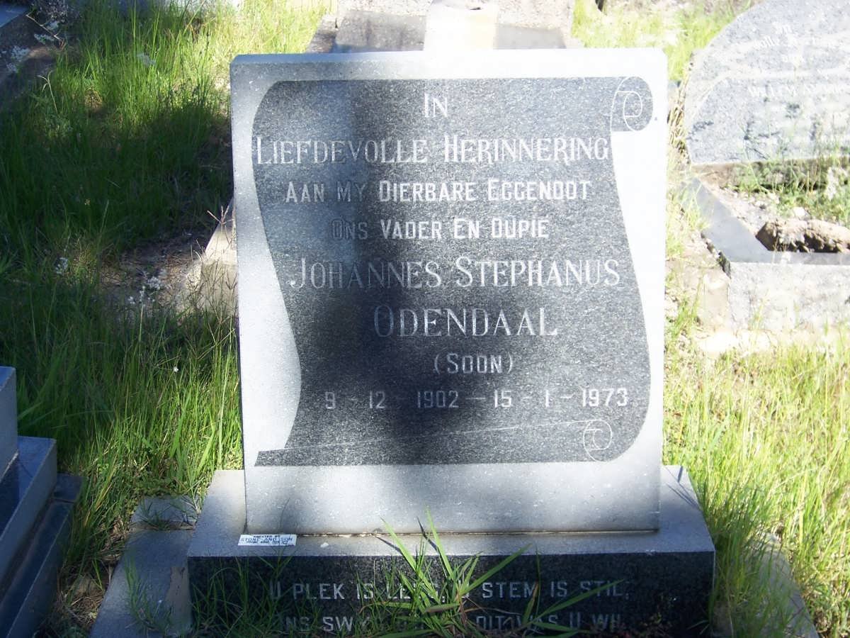 ODENDAAL Johannes Stephanus 1902-1973