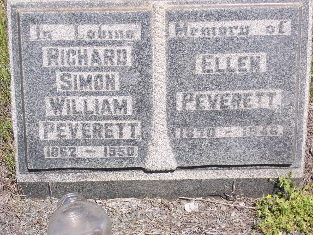 PEVERETT Richard Simon William 1862-1950 &amp; Ellen 1870-1946
