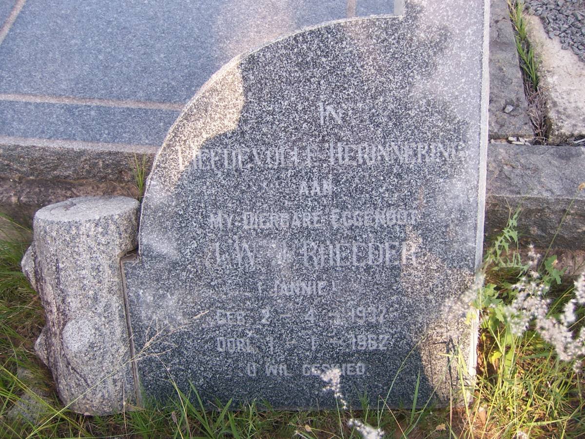 RHEEDER J.W.J. 1932-1962