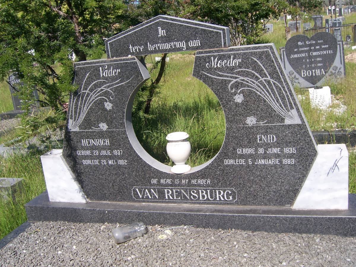 RENSBURG Heinrich, van 1937-1982 &amp; Enid 1935-1983