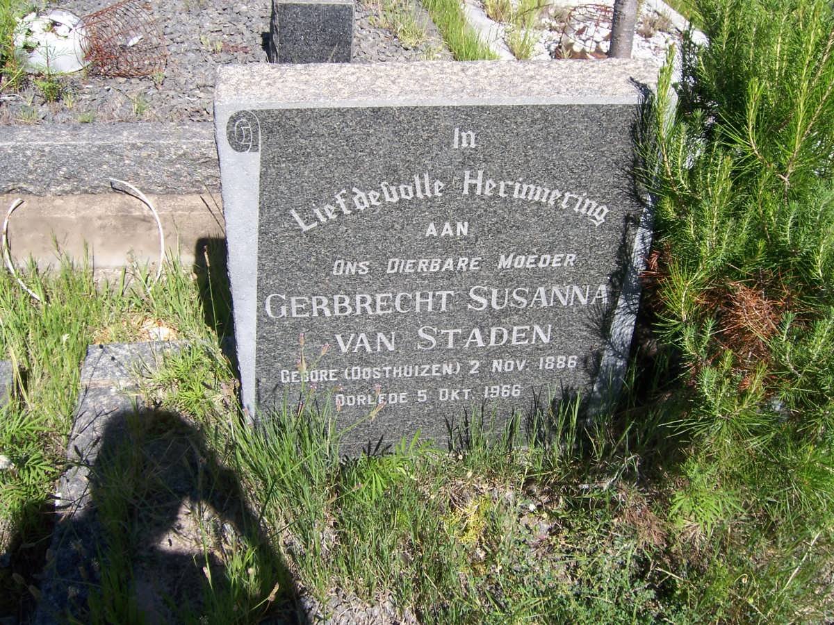 STADEN Gerbrecht Susanna, van born OOSTHUIZEN 1886-1966