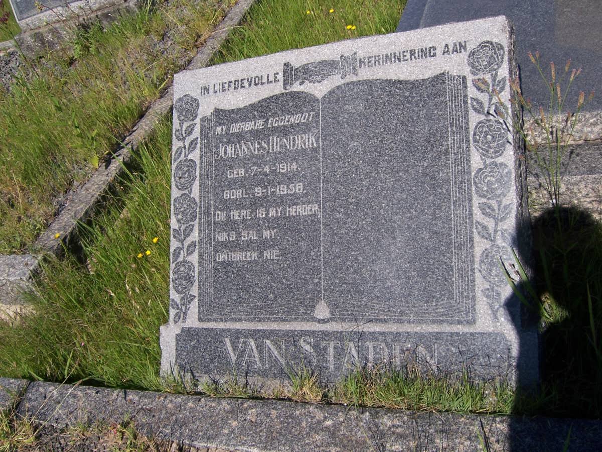 STADEN Johannes Hendrik, van 1914-1958