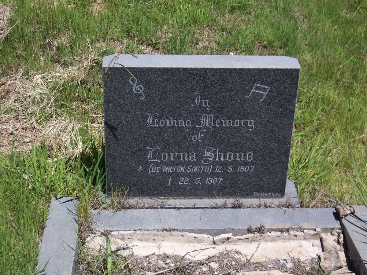 SHONE Lorna nee DE WILTON-SMITH 1907-1987