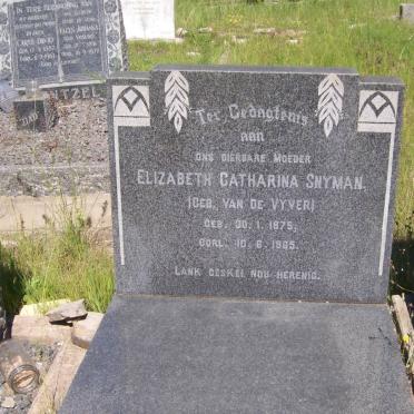 SNYMAN Pieter Rasmus  1873-1928 &amp; Elizabeth Catharina van de VYVER 1875-1965