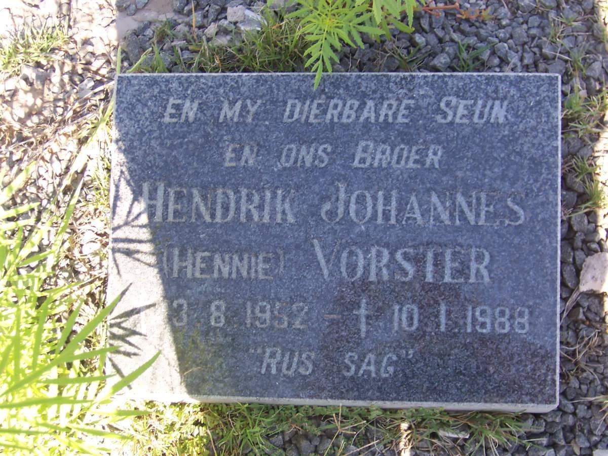 VORSTER Hendrik Johannes 1952-1988