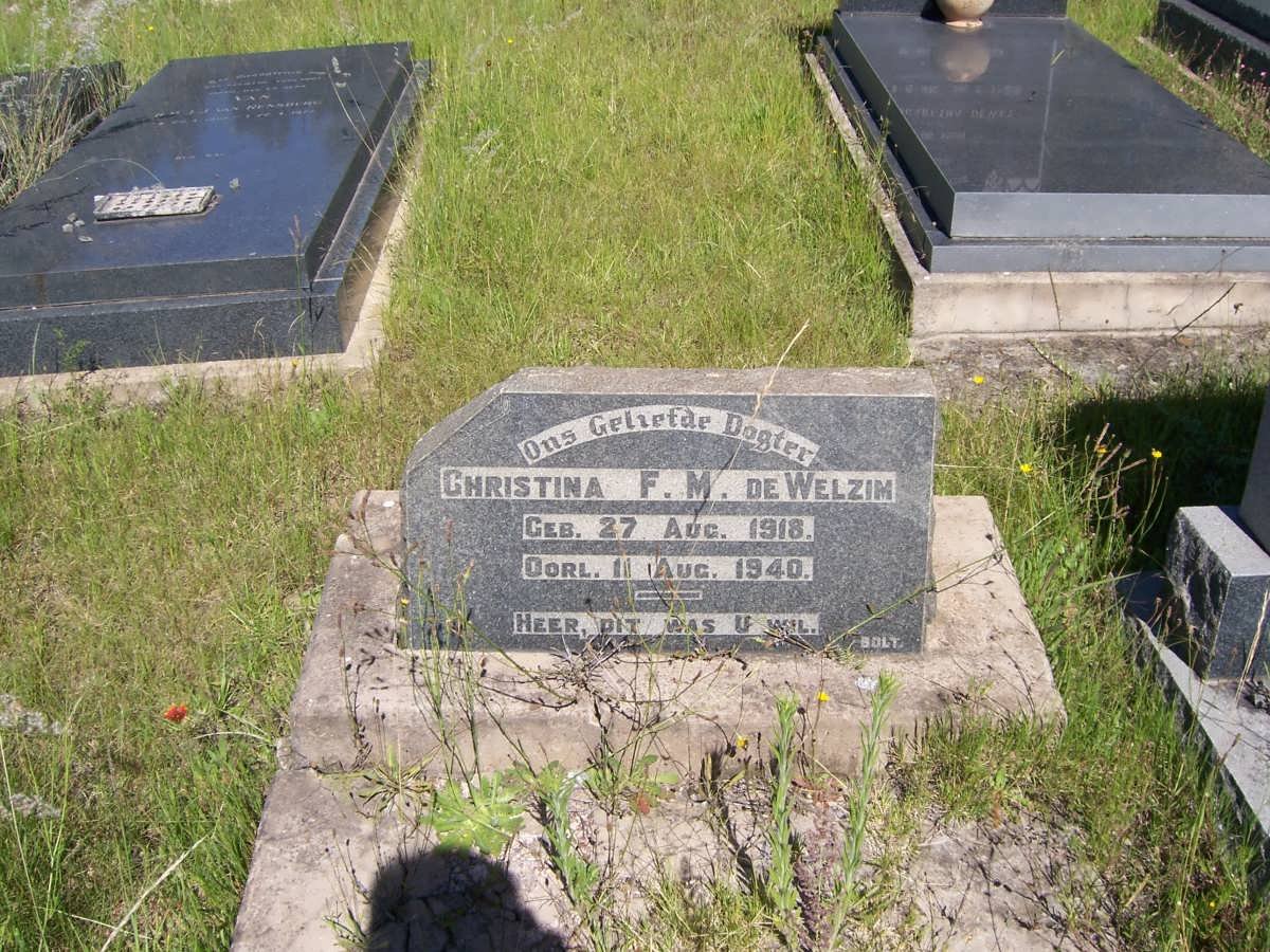 WELZIM Christina F.M., de  1918-1940