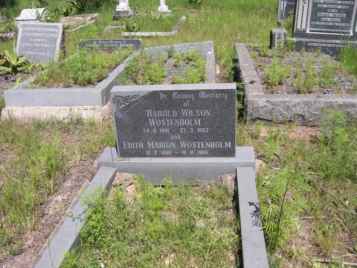 WOSTENHOLM Harold Wilson 1881-1962 &amp; Edith Marion 1888-1985