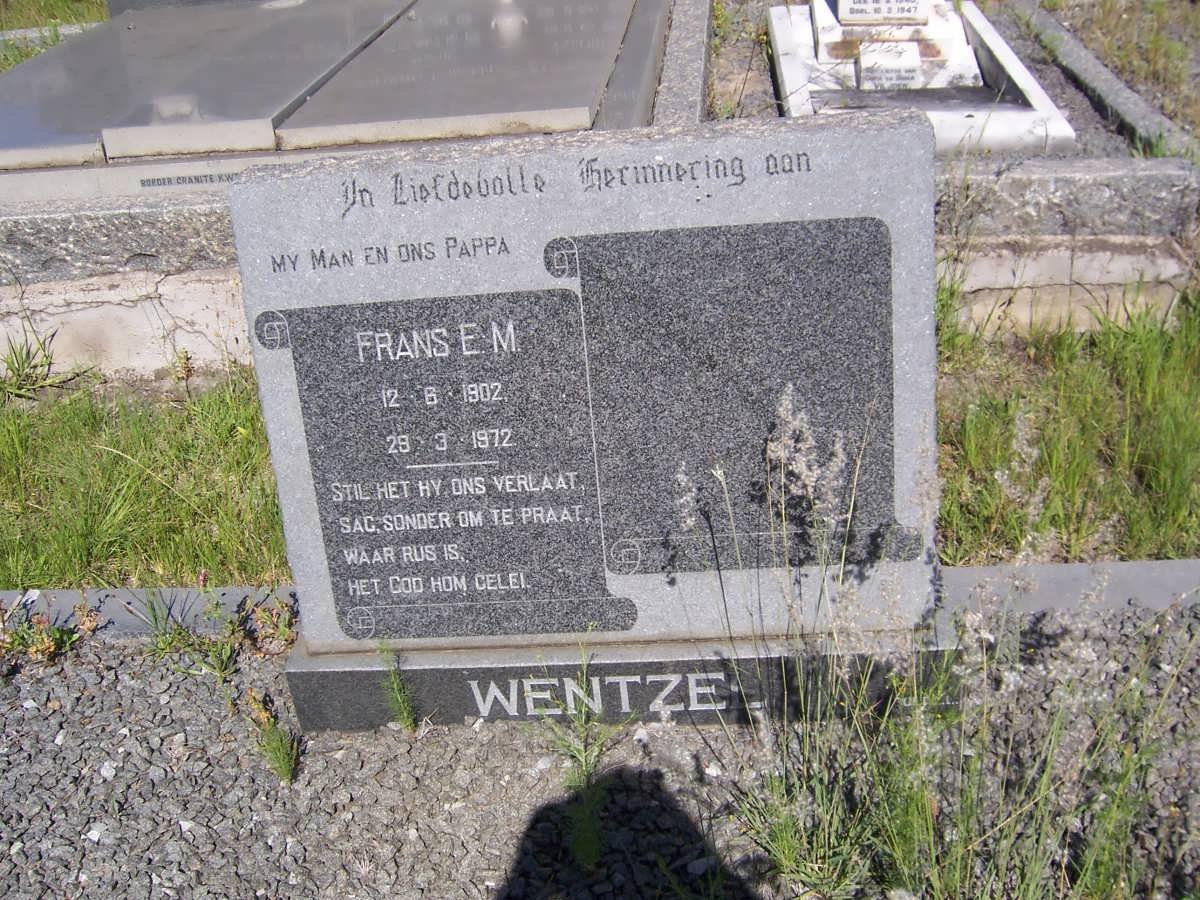 WENTZEL Frans E.M. 1902-1972