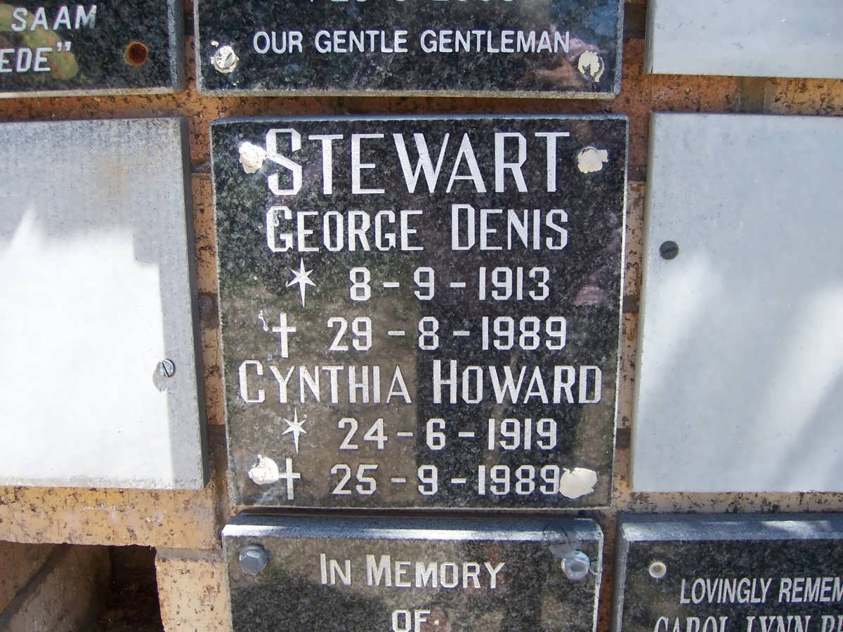 STEWART George Denis 1913-1989 &amp; Cynthia Howard 1919-1989