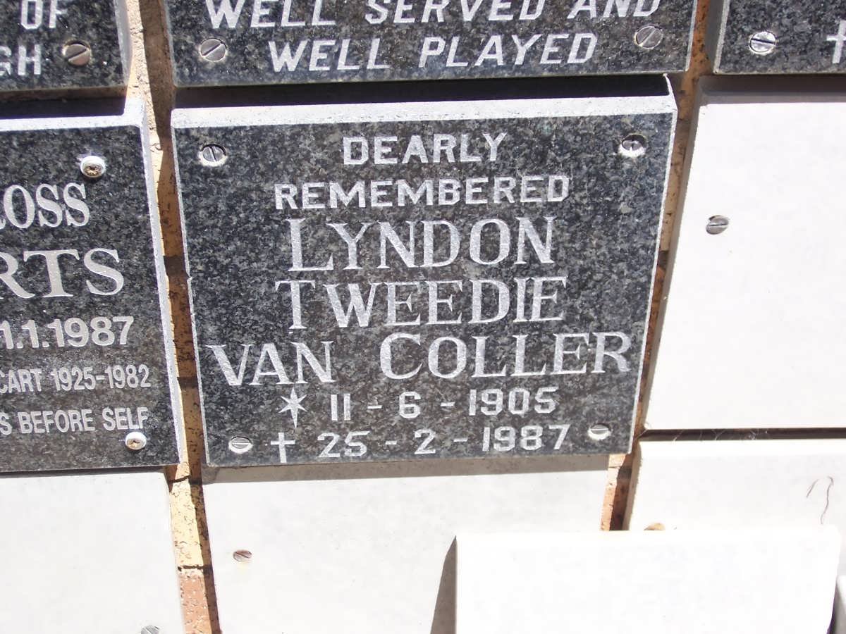 COLLER Lyndon Tweedie, van 1905-1987
