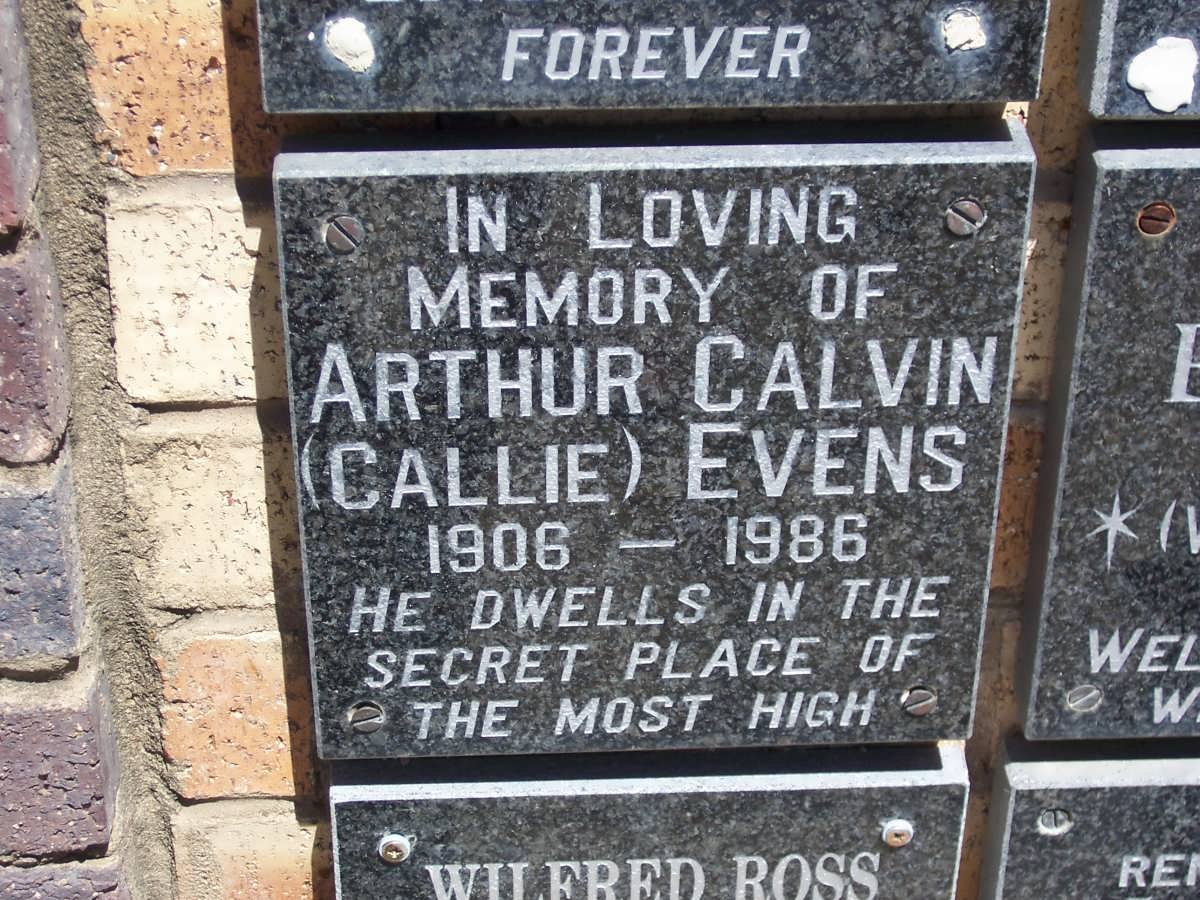 EVENS Arthur Calvin 1906-1986