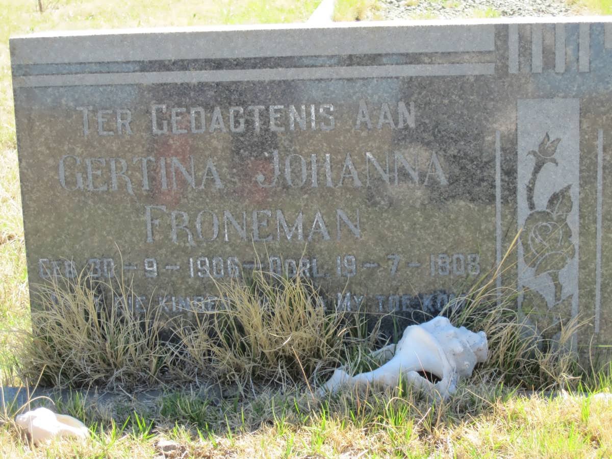 FRONEMAN Gertina Johanna 1906-1908