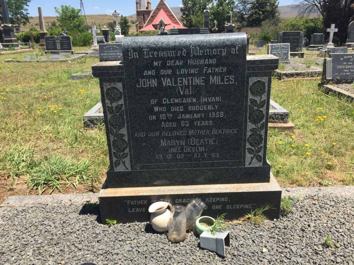 MILES John Valentine 1894-1958 &amp; Beatrice Mabyn DEVLIN 1902-1993