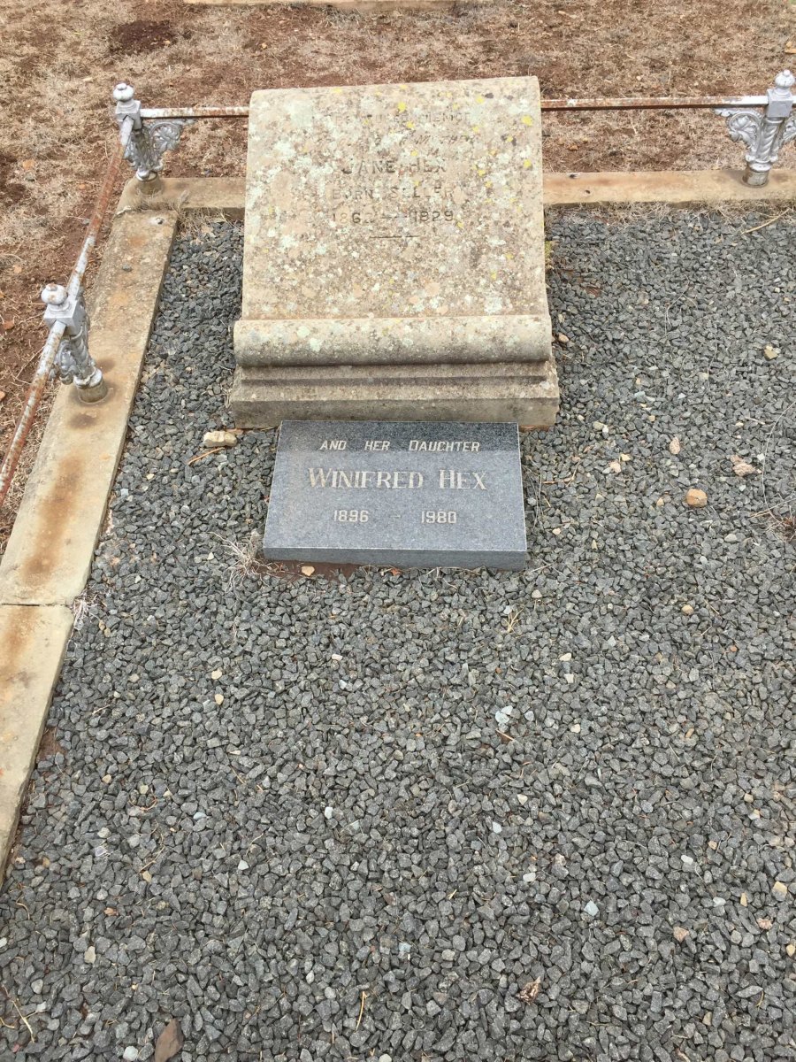 HEX Jane nee SELLER 1862-1929 :: HEX Winifred 1896-1980