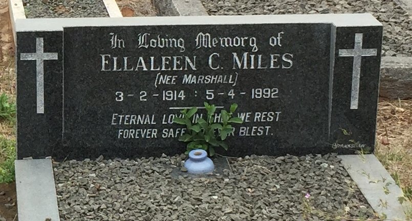 MILES Ellaleen Champion nee MARSHALL 1914-1992