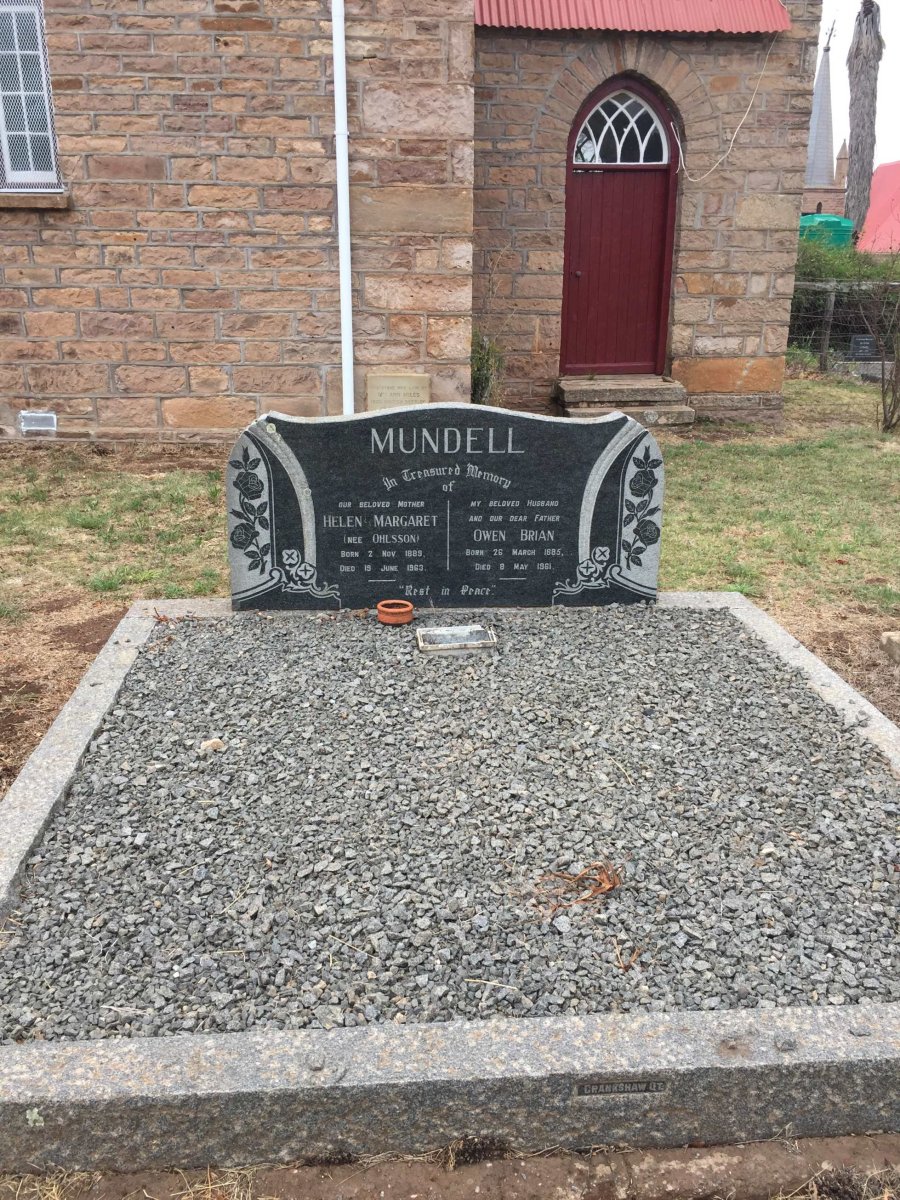 MUNDELL Owen Brian 1885-1961 &amp; Helen Margaret OHLSSON 1889-1963