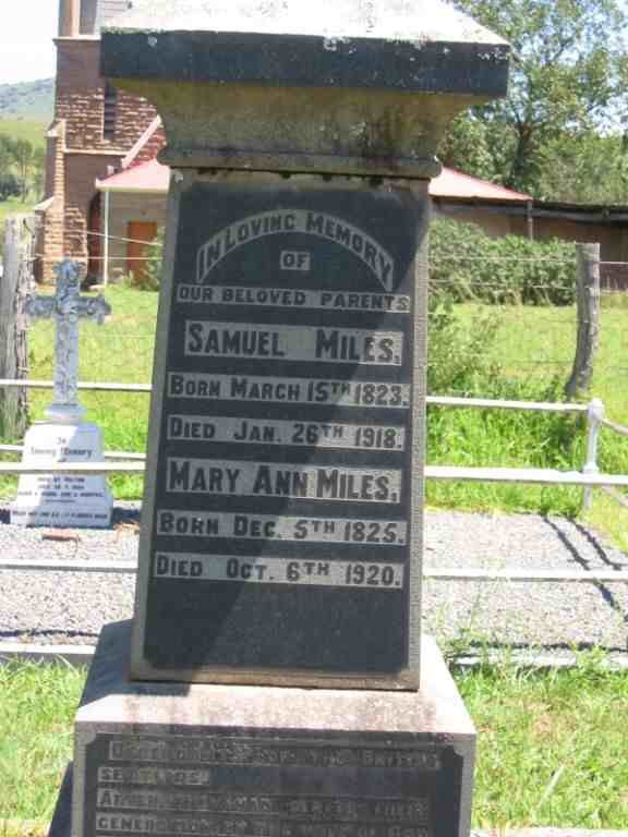 MILES Samuel 1823-1918 &amp; Mary Ann 1825-1920