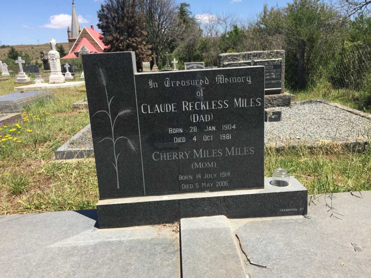 MILES Claude Reckless 1904-1981 &amp; Cherry Miles 1914-2006