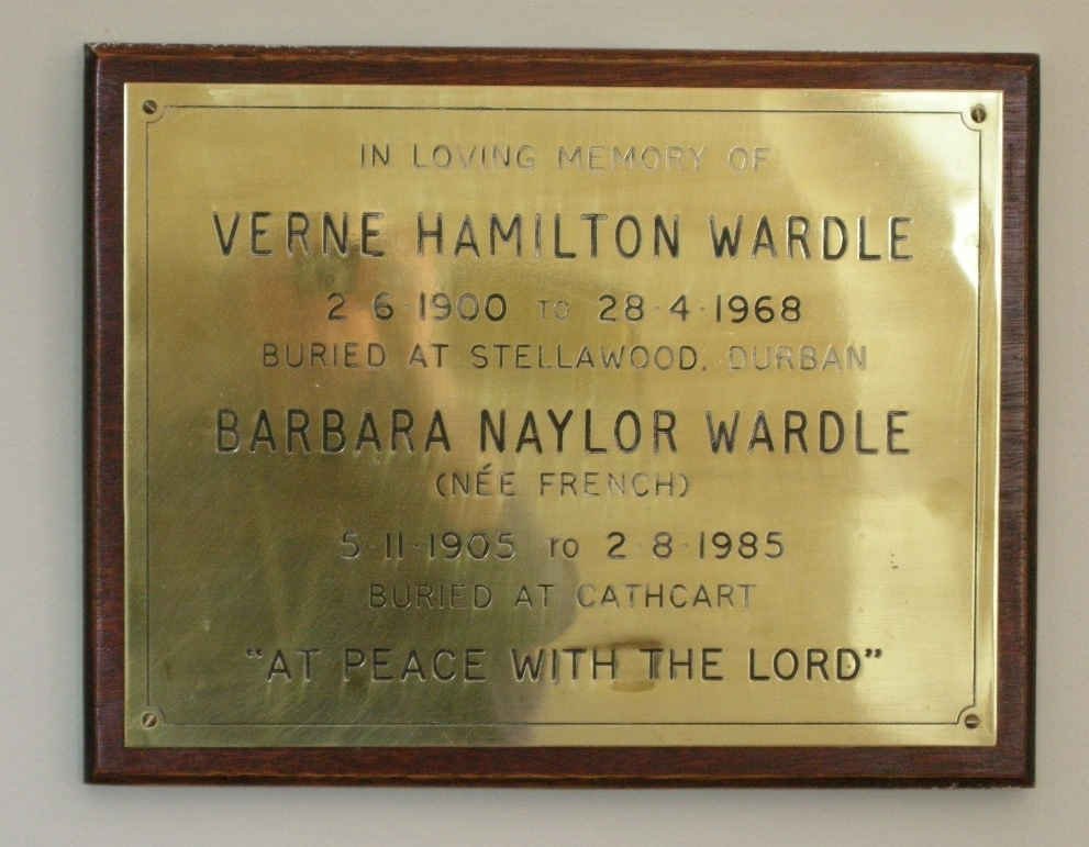 WARDLE Verne Hamilton 1900-1968 &amp; Barbara Naylor FRENCH 1905-1985
