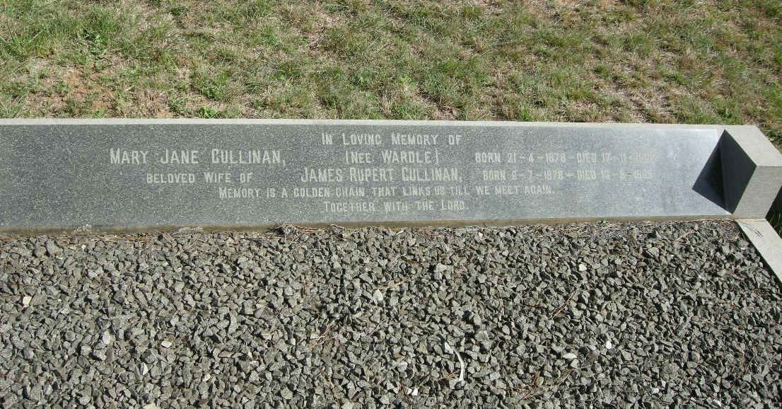 CULLINAN James Rupert 1878-1969 &amp; Mary Jane WARDLE 1878-1967