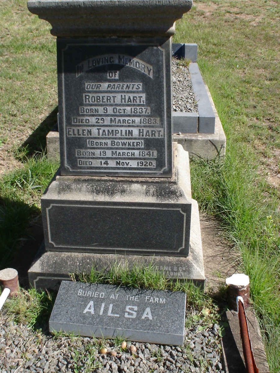 HART Robert 1837-1883 &amp; Ellen Tamplin BOWKER 1841-1920