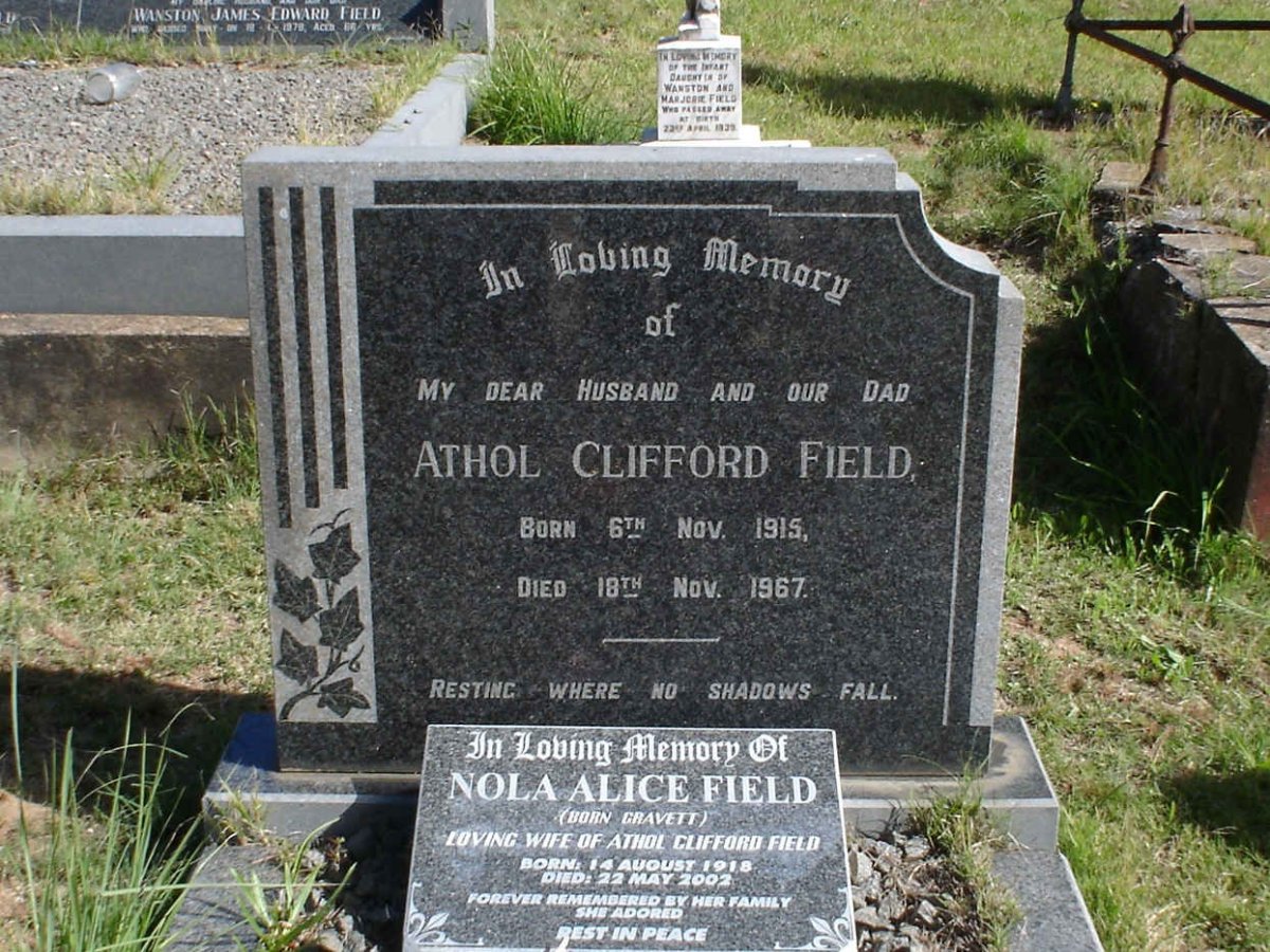 FIELD Athol Clifford 1915-1967 &amp; Nola Alice GRAVETT 1918-2002