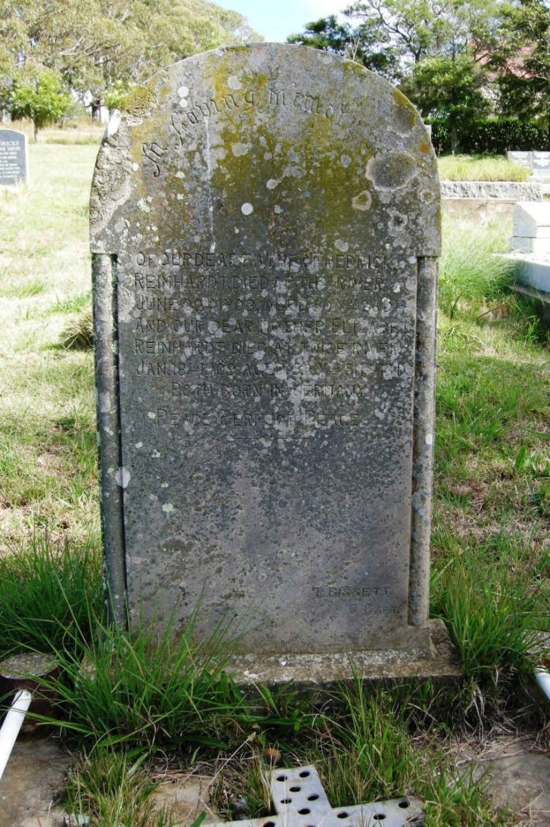REINHARDT Fredrick -1903 &amp; Elizabeth -1909