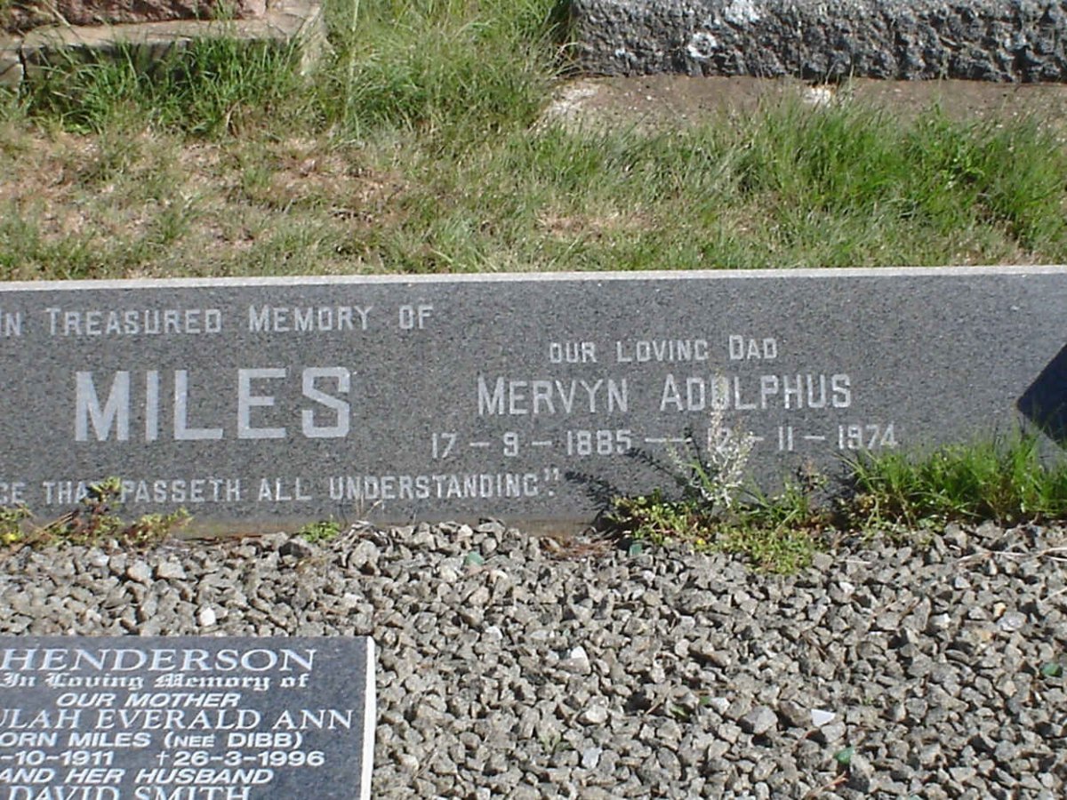 MILES Mervyn Adolphus 1885-1974