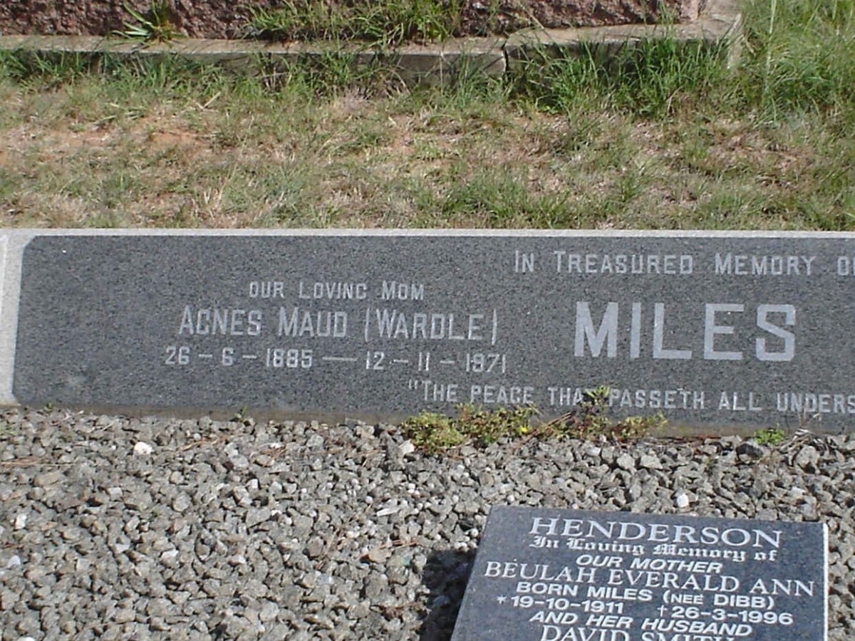 MILES Agnes Maud nee WARDLE 1885-1971