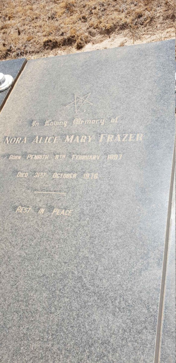 FRAZER Nora Alice Mary nee PENRITH 1897-1976
